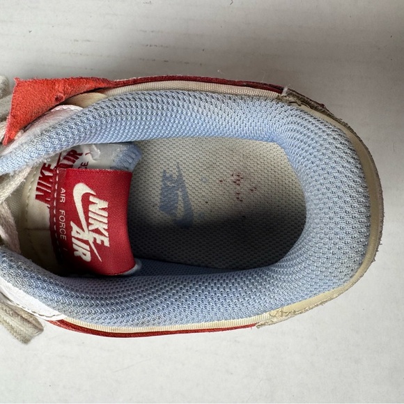 Nike Air Force 1 Shadow 'Cracked Leather' Basketball Sneaker Red/White/Blue W 8 - Picture 5 of 10